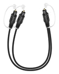 Digital Optical Audio Splitter 1 in 2 Out, Toslink Fiber Optic 1 Male to 2 Male by RIIEYOCA