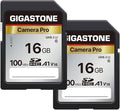 【5-Years Data Recovery】 GIGASTONE 16GB SD Card 2-Pack, Camera Pro, UHS-I A1 V10 by Gigastone