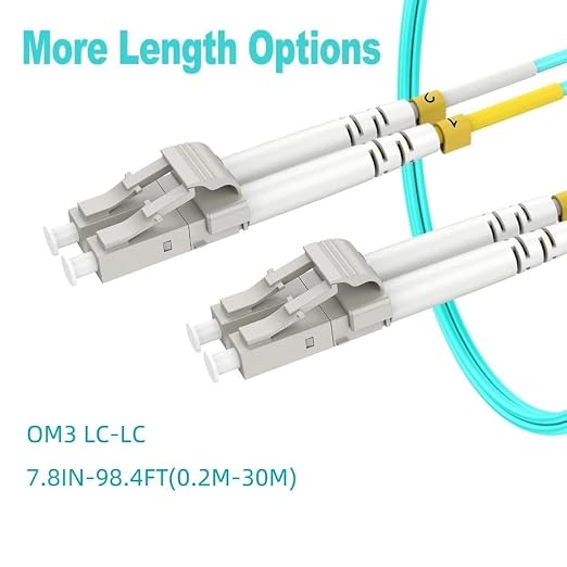 LC LC Multimode Fiber Patch Cables MMF 1.6ft/0.5m-8PACK, MM OM3 Fiber Optic - Image 3