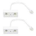 Uvital RJ11 Duplex Wall Jack Adapter Dual Phone Line Splitter, Two Way by Uvital