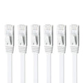 Yauhody CAT 6 Ethernet Cable 15ft 6-Pack White, High Speed Solid Flat CAT6 by Yauhody