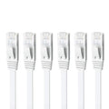 Yauhody CAT 6 Ethernet Cable 10ft 6-Pack White, High Speed Solid Flat CAT6 by Yauhody