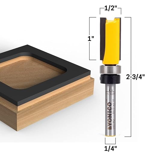 YONICO Router Bits Pattern Bit Flush Trim 1/2-Inch X 1-Inch Top Bearing - Image 2