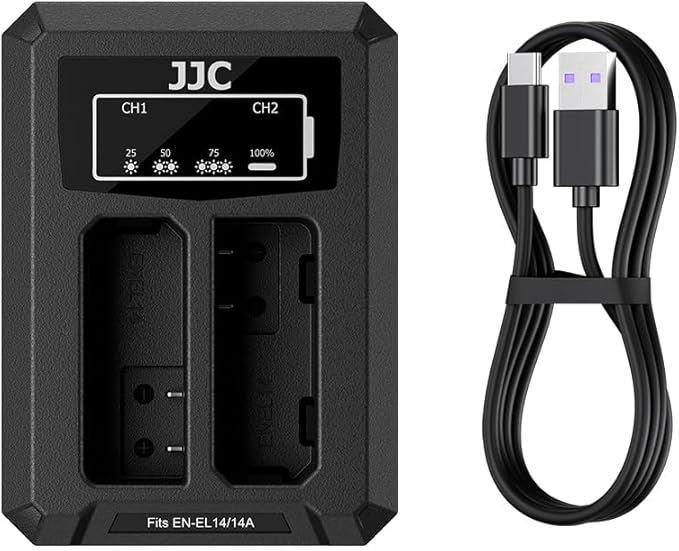 JJC EN-EL14a EN-EL14 Battery Charger USB Dual Slot by JJC