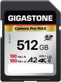【5-Years Data Recovery】 GIGASTONE 512GB SD Card, 4K Camera Pro MAX, UHS-I A2 4K by Gigastone