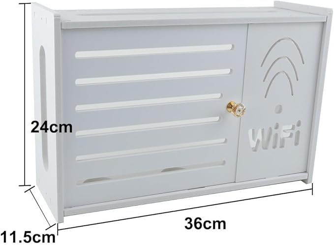 White Plastic Router Storage Box, Wall Mount Cable Organizer - Image 2