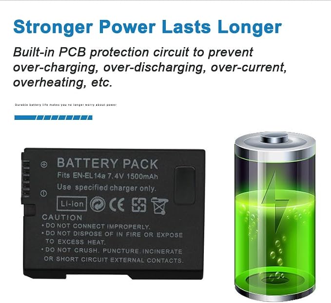 EN-EL14 Camera Battery Multifunctional Charger Set Compatible - Image 6