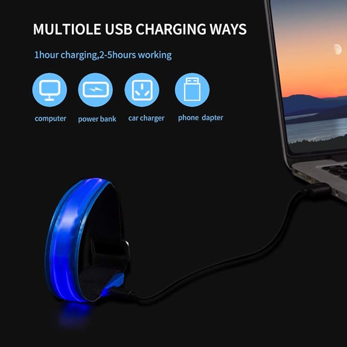 2 Pack Rechargeable LED Reflective Armband, High Brightness High Visibility - Image 4