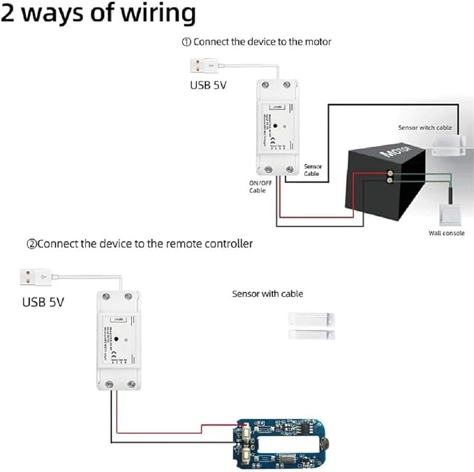 Easy Installation, Huacaoe Tuya Smart WiFi 5V Garage Door Opener Controller - Image 2