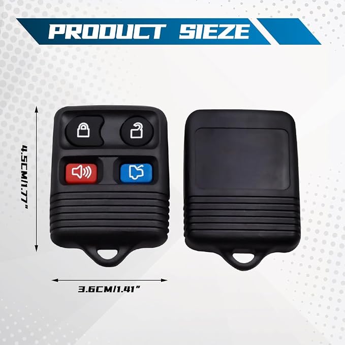 2Pcs Keyless Entry Remote Key Fob 4-Button Replacement - Image 2