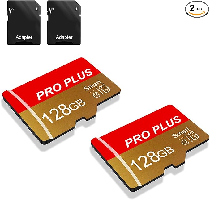 2 Pack TF Card 128GB with Adapter, High Speed Memory Card, UHS-I C10 A1 Memory by Bliksem