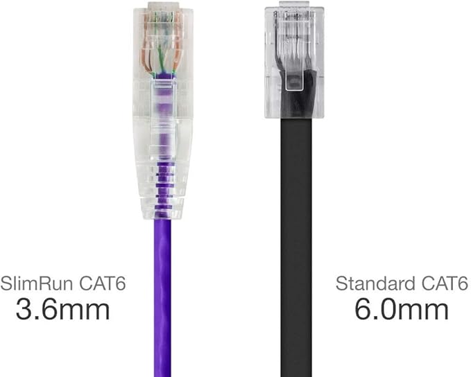 Monoprice Cat6 6in Purple Component Level Patch Cable UTP 28AWG 550MHz Pure - Image 2