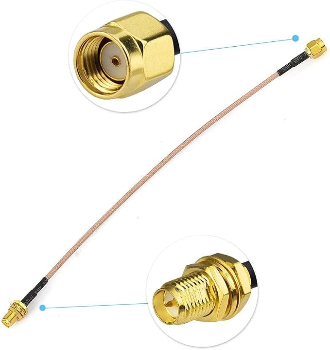 Bingfu WiFi Antenna Extension Cable RP-SMA Male to RP-SMA Female Bulkhead Mount - Image 3