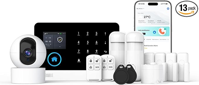 LWOHSI Alarm System for Home Security, 4G GSM/WiFi Wireless Home Alarm System by LWOHSI
