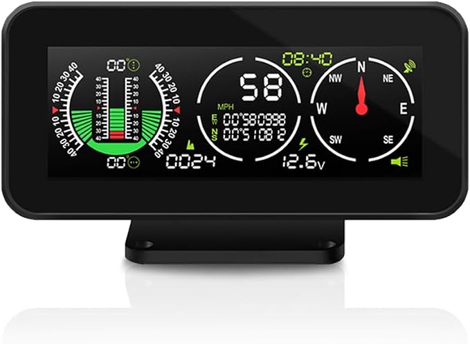 Car Inclinometer for Off-Road Driving, GPS Speedometer MPH KMH by AOMOSUR