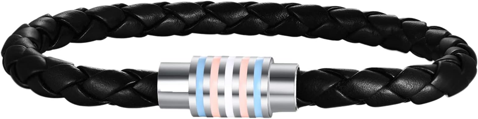Nanafast Titanium Stainless Steel Rainbow LGBT Pride Bracelet Handmade Braided - Image 2