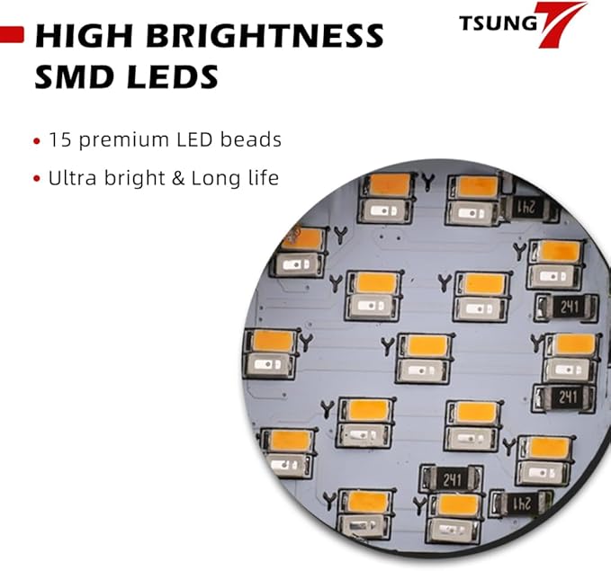 TSUNG 2PCS Motorcycle Rear Turn Signals LED Bullet SMD Blinkers Brake Tail - Image 4
