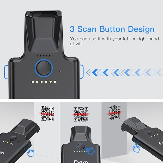 Eyoyo Upgraded QR Code Scanner Bluetooth Android Barcode Scanner, Portable Back - Image 4
