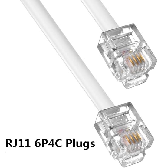 Phone Cord, 6P4C Black Phone Telephone Extension Cord Cable Line Wire RJ11 6P4C - Image 2