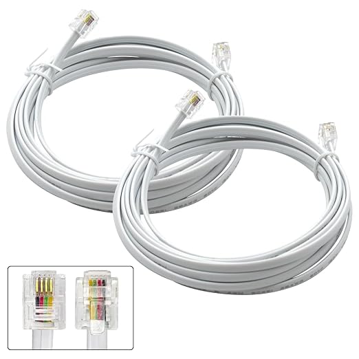 Phone Cable 15 Feet Short Telephone Line Cord by XANHAM