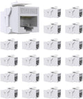 20 Pack Cat6A Keystone Jack Coupler RJ45 Female to Female Ethernet Wall Jack by VANDESAIL