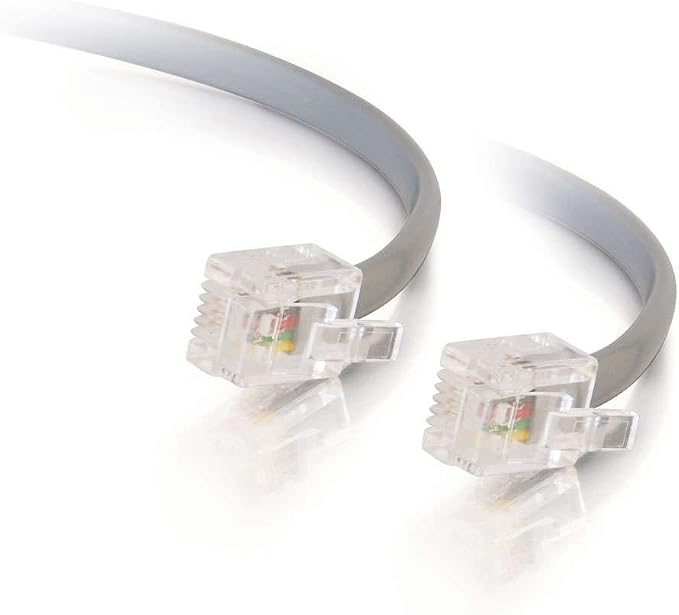 C2G RJ11 Modem Cable, Ethernet Network Cable, 7 Foot DSL Cable, C2G 02970 by CablesToGo