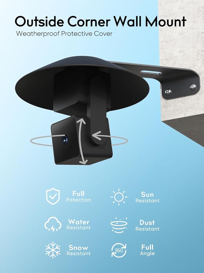 Gcioii 2 Pack Wall Mount for WYZE Cam Pan V3 & Cam Pan V4, Weatherproof Cover - Image 3