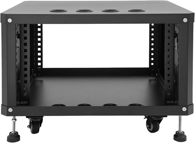 6U Stereo & Studio Rack with Wheels, Open Frame Audio Rack Cabinet, Rolling - Image 9