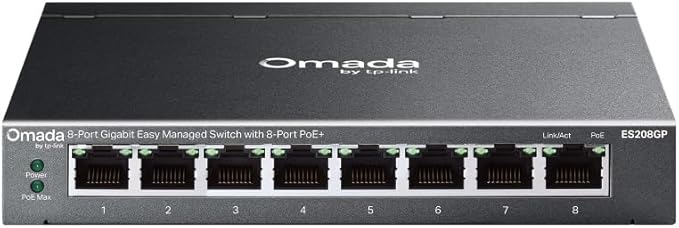 TP-Link Omada 8 Port Gigabit Easy Managed, PoE Switch, 65W Budget, PoE+ by TP-Link