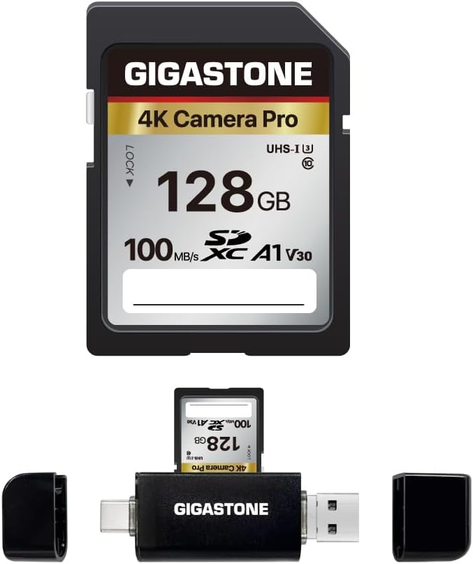 【5-Years Data Recovery】 GIGASTONE 128GB SD Card by Gigastone