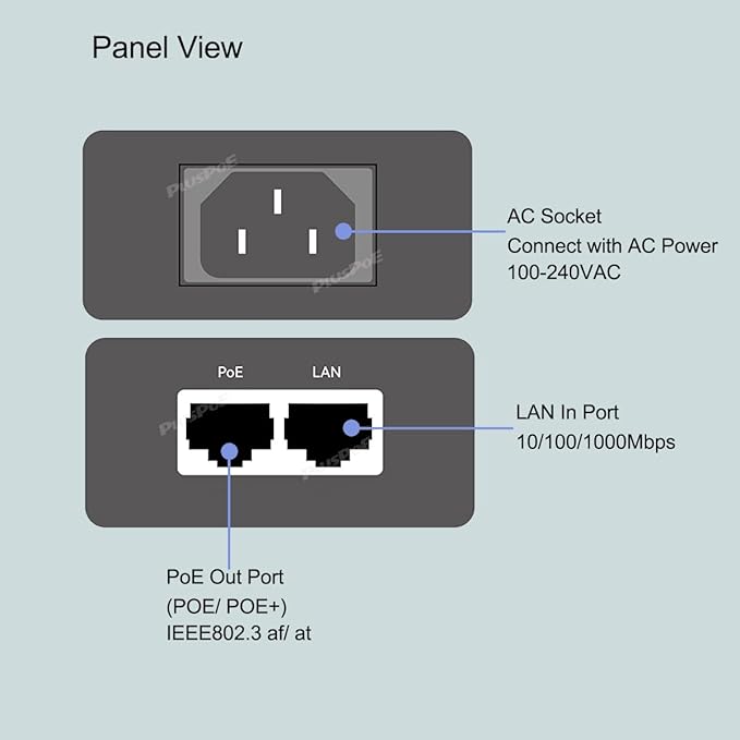 Gigabit PoE+ Injector Adapter - 30W 48V Power Over Ethernet Plus - 802.3af/at - Image 2
