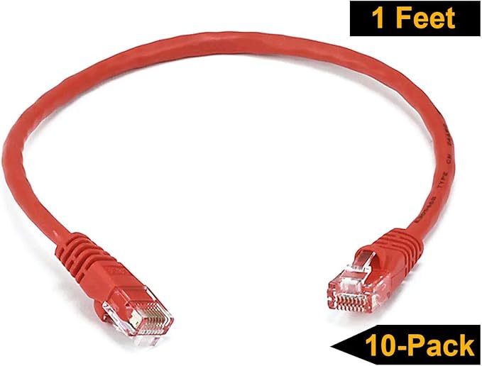 iMBAPrice - 10ft Cat5e Network Ethernet Patch Cable - Red - Image 2