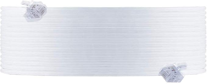 Power Gear Telephone Line Cord, 50 Feet, Ultra-Thin Phone Cord, Modular Jack by Power+Gear
