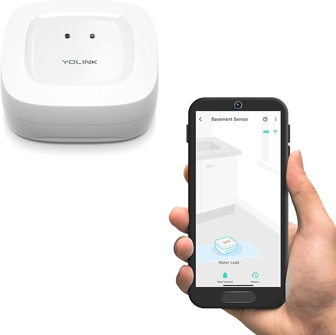 YoLink Water Leak Detector, 1/4 Mile World's Longest Range, Wireless Smart by YoLink