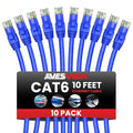 CAT 6 10 ft Ethernet Cable, Indoor High-Speed 10Gbps Snagless Long CAT6 10FT by AvesView