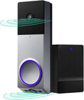 WYZE Wireless Duo Cam Video Doorbell, Battery Powered, 2K Full HD Video by Amazon+Renewed