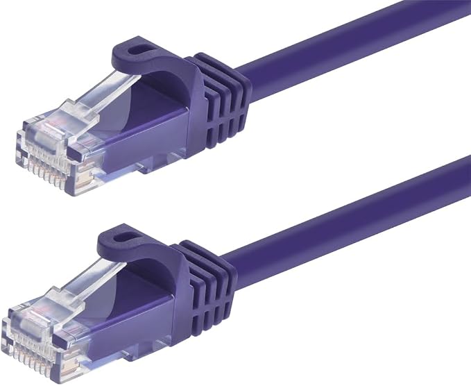 Monoprice Cat5e 1ft Purple Patch Cable UTP 24AWG 350MHz Pure Bare Copper by Monoprice