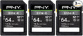 PNY 64GB Elite-X Class 10 U3 V30 SDXC Flash Memory Card by PNY