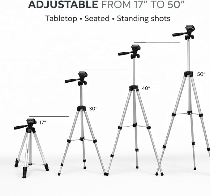 Acuvar 50” Phone Tripod with Rotating Mount – Vertical & Horizontal Filming - Image 4