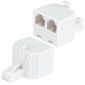 Phone Line Splitter, 2 Pack RJ11 6P4C Telephone Jack Adapter 1 Male to Dual by Telehybrid