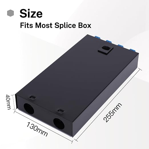 Duplex Fiber Enclosure with 24 Port LC-OS1 Box, LC-OS1 Cables, Wall Mount - Image 5