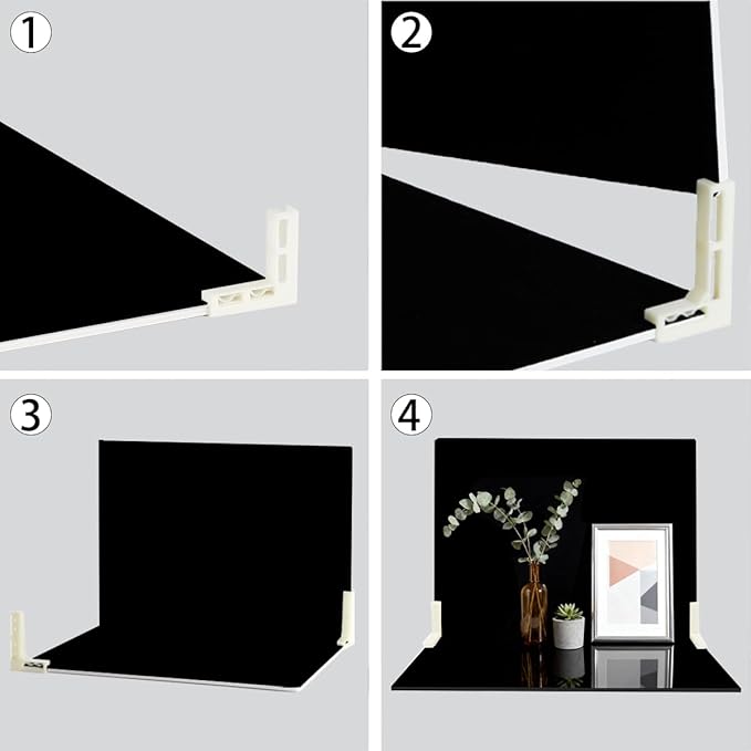 2 PCS Board Photo Backdrop, 16x12 Inch Black Double Sided Matte and Reflective - Image 3