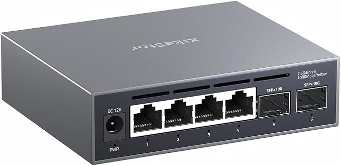 6-Port 2.5G Web Managed Ethernet Switch, VLAN/QoS/STP/IGMP/LACP Supported by XikeStor