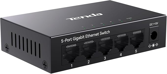 Tenda 5 Port Gigabit Ethernet Switch | Ethernet Splitter | 5 x 1000Mbps Ports | by Tenda
