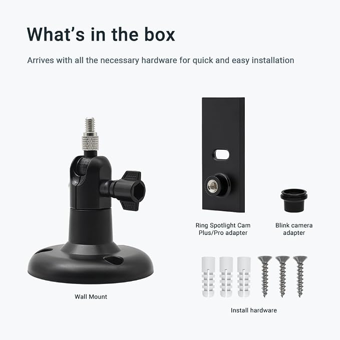 Holicfun 360° Adjustable Indoor/Outdoor Security Camera Wall Mount - Image 5