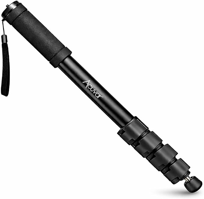 Acuvar Monopod with Integrated Safety Strap and 4 Section Extending Pole by Acuvar
