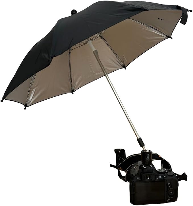 360 Swivel Umbrella with Hot Shoe Camera Rain Cover, Sunshade Protector - Image 2