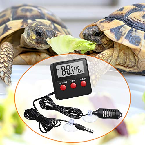 Weewooday 2 Pcs Reptile Thermometer and Humidity Gauge Reptile Terrarium - Image 6