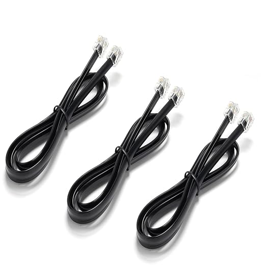 RJ12 Cable Phone Cord RJ12 6P6C Male to Male Straight Wired by Seefeful