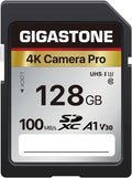 【5-Years Data Recovery】 GIGASTONE 128GB SD Card, 4K Camera Pro, UHS-I A1 V30 U3 by Gigastone